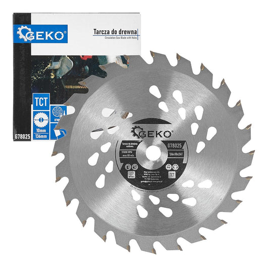 Disc pentru fierastrau circular, 136 x 10 mm x 24 T, Geko G78025