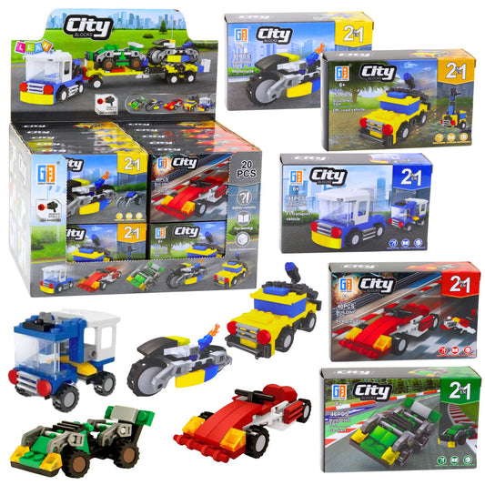 Set creativ 2 in 1 cu vehicule, 13 x 8.5 x 4 cm, Lean 24566