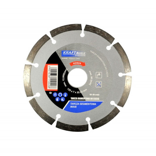 Disc pentru taiere beton, 125 x 7 x 22.23 mm, Kraft&Dele KD924