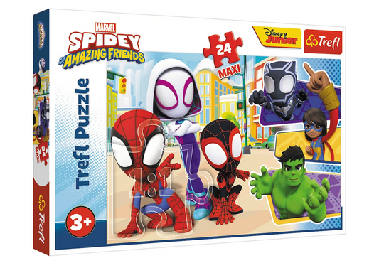 Puzzle Trefl Maxi, Spidey si prietenii lui extraordinari, 24 piese, Lean 24642