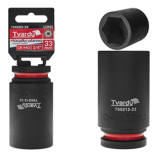 Cheie tubulara de impact in 6 puncte 3 / 4", 33 mm, Cr-Mo, Tvardy T00213-33