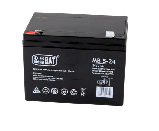 Baterie gel, 24 V, 5 Ah, negru, Lean 312