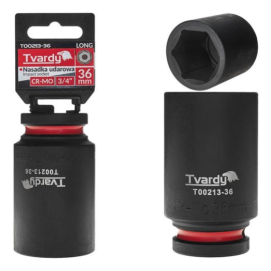 Cheie tubulara de impact in 6 puncte 3 / 4", 36 mm, Cr-Mo, Tvardy T00213-36