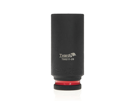 Cheie tubulara de impact lunga in 6 puncte 1 / 2", 26 mm, Cr-Mo, Tvardy T00211-26