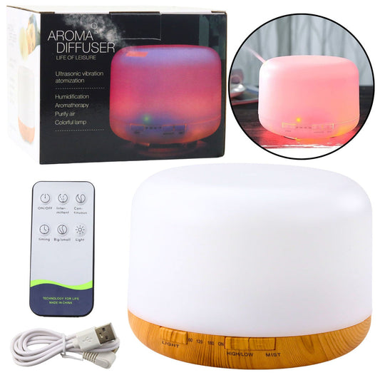 Umidificator de aer cu difuzor aromaterapie, lumina de veghe LED, 15 W, 300 ml, Lean 26786