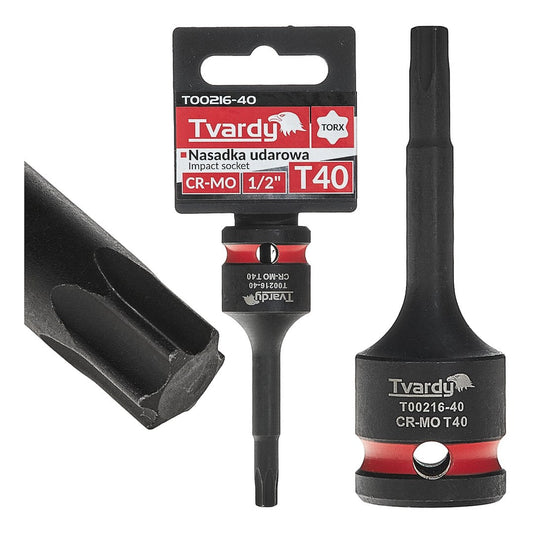Cheie tubulara de impact TORX 1 / 2", T40, Cr-Mo, Tvardy T00216-40