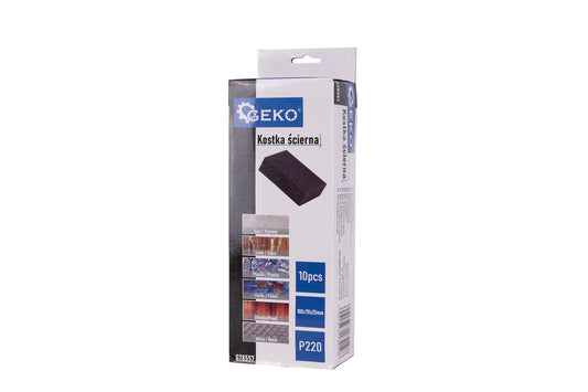 Set burete abraziv pentru slefuit, 70 x 100 x 25 mm, P220, 10 bucati, Geko G78557
