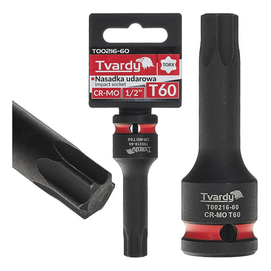 Cheie tubulara de impact TORX 1 / 2", T60, Cr-Mo, Tvardy T00216-60