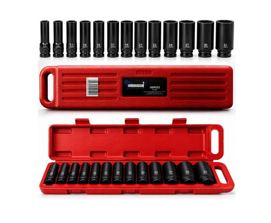 Set chei tubulare de impact, 10-32 mm, Cr-Mo, 13 bucati, Ondragon OD9222