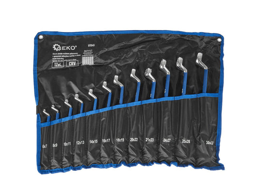 Set chei inelare cu maner antialunecare, 6-32 mm, 12 bucati, Cr-V, Geko G11545