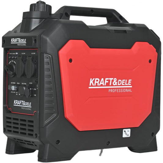 Generator de curent, 2.5 kW, 2 x 230 V, 5 V, 12 V / 8A, motor benzina in 4 timpi, Kraft&Dele KD3162