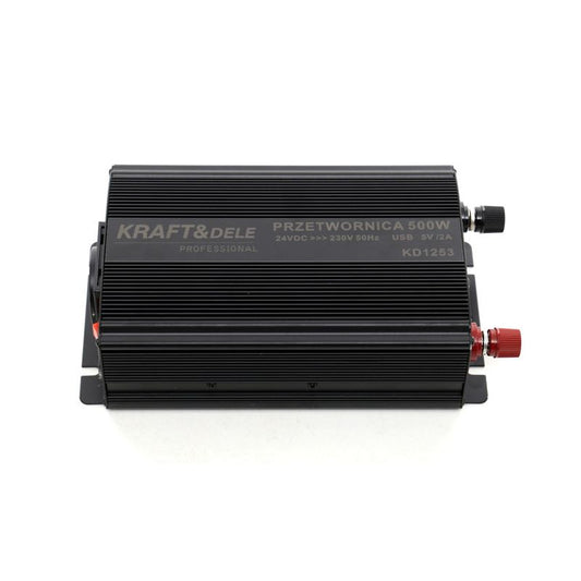 Convertor de tensiune, 24 V - 230 V, 500 W, Kraft&Dele KD1253