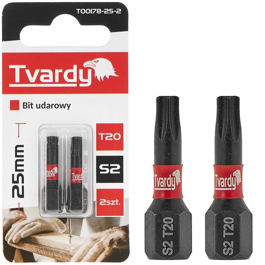 Set biti de impact T20, 25 mm, S2, 2 bucati, Tvardy T00178-25-2