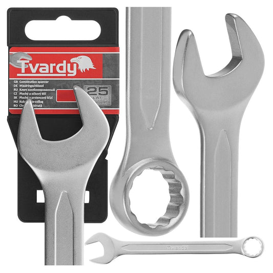 Cheie combinata cu finisaj satinat, 19 mm, Cr-V - CS DIN3113A, Tvardy T00619