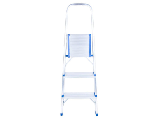 Scara pliabila din aluminiu cu 3 trepte, inaltime de lucru 2.54 m, capacitate maxima 150 kg, Geko G02415