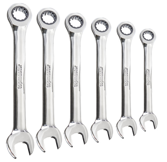 Set chei combinate cu clichet, 8-17 mm, Cr-V, 6 bucati, Topmaster 231970