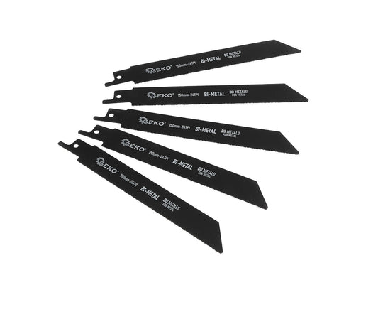 Set lame fierastrau bimetalice pentru fierastrau tip sabie, 24 TPI, 150 mm, 5 bucati, Geko G33135
