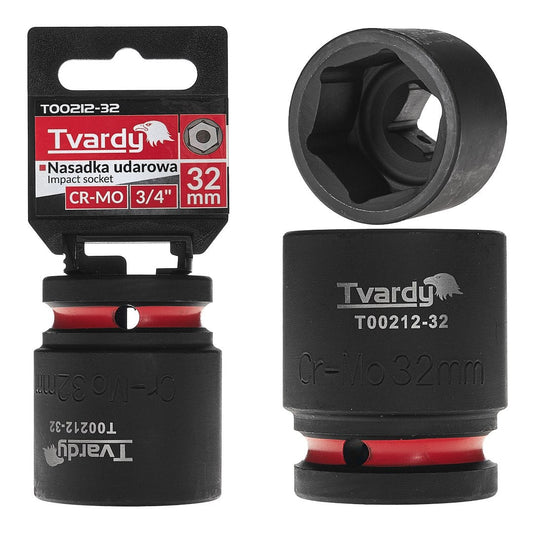 Cheie tubulara de impact in 6 puncte 3 / 4", 32 mm, Cr-Mo, Tvardy T00212-32