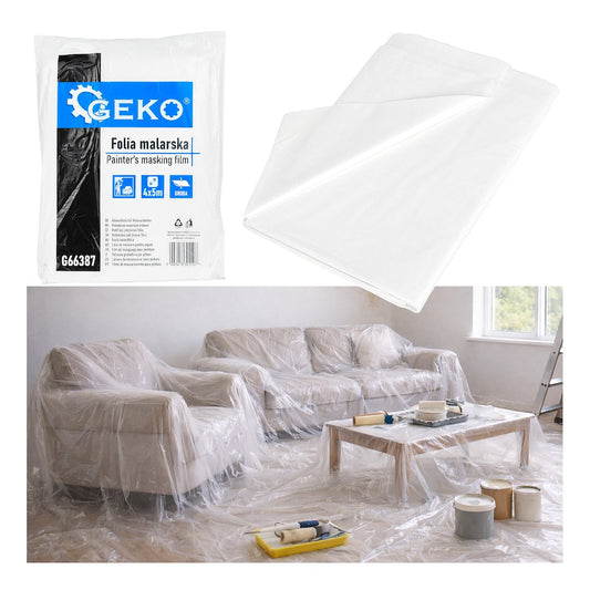 Folie de protectie standard pentru vopsit, 4 x 5 m, Geko G66387