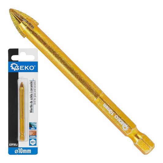 Burghiu pentru sticla si ceramica HEX, 10 mm, Geko G39701J