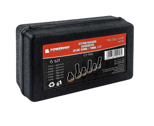 Set chei tubulare de impact PM-ZNU-1418T, 6 bucati, Powermat PM1381